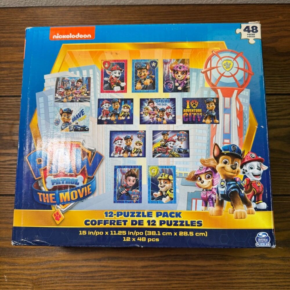 Spin Master PAW Patrol The Movie 12-Puzzle Pack 48 Pcs Each Kids Boxed Set